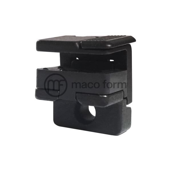 ALFA Glass Lock 2 Foro - Nosač za staklenu policu debljine 6, 8 i 10 mm, crna