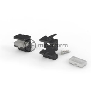 ALFA Lock Foro 2 - Nosač za staklenu policu debljine 6, 8 i 10 mm, crna